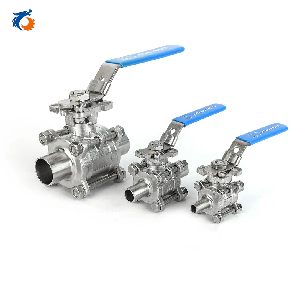  SS304 DN50 санитарная нержавеющая сталь пищевой вакуумный 3-pc Шаровой