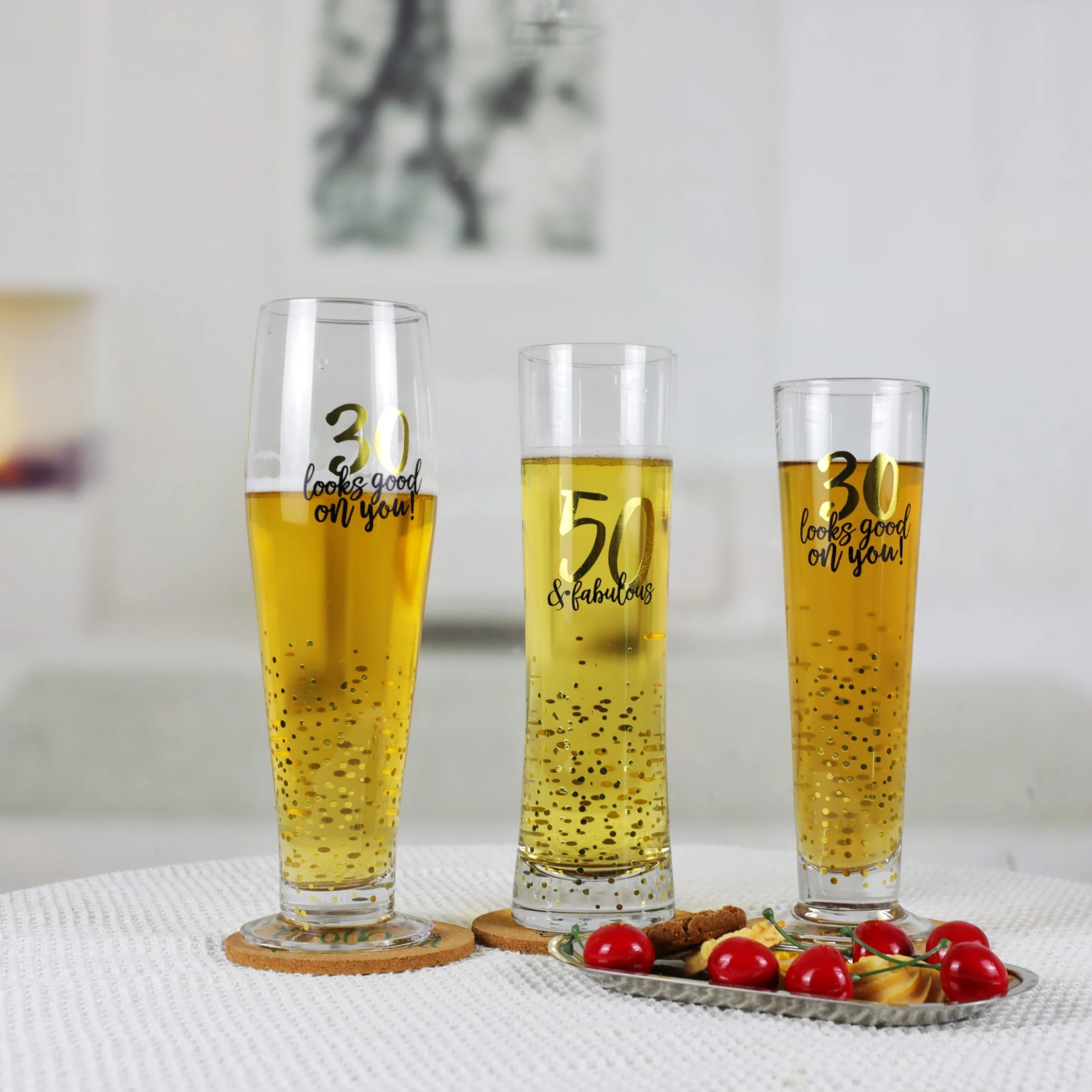 Custom Logo 16 oz Beer Glasses for Wedding Birthday Bar