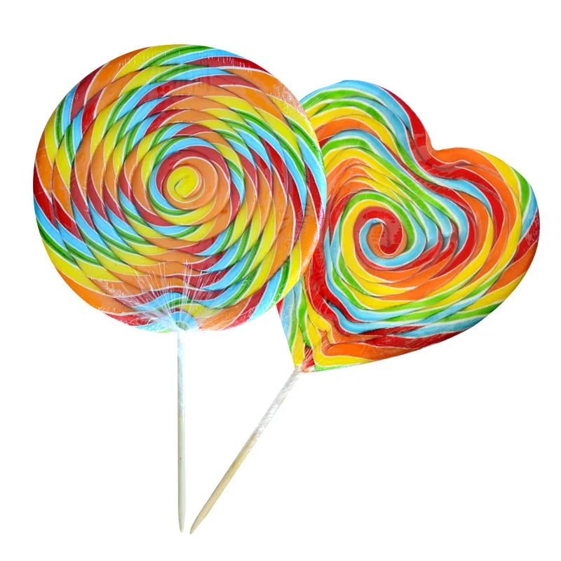 1000g Gift Box Oversized Lollipop Heart-shaped Round Variety of Fruit Flavors Giant Rainbow Wave Board Lollipop
