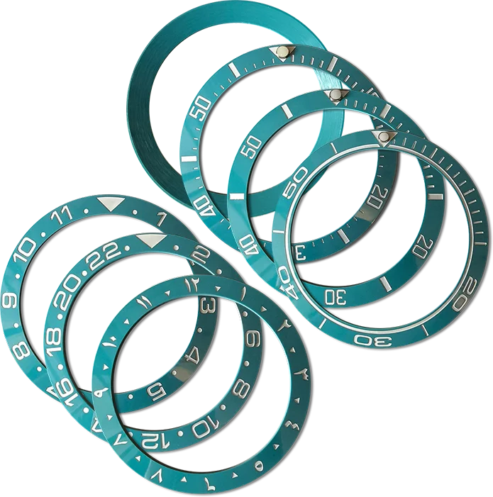 ROQA 38mm slope SUB GMT Turquoise Ice Blue Ceramic Bezel Insert  for 40mm Diving NH35 NH36 Caliber SKX007 Watch Parts Mods