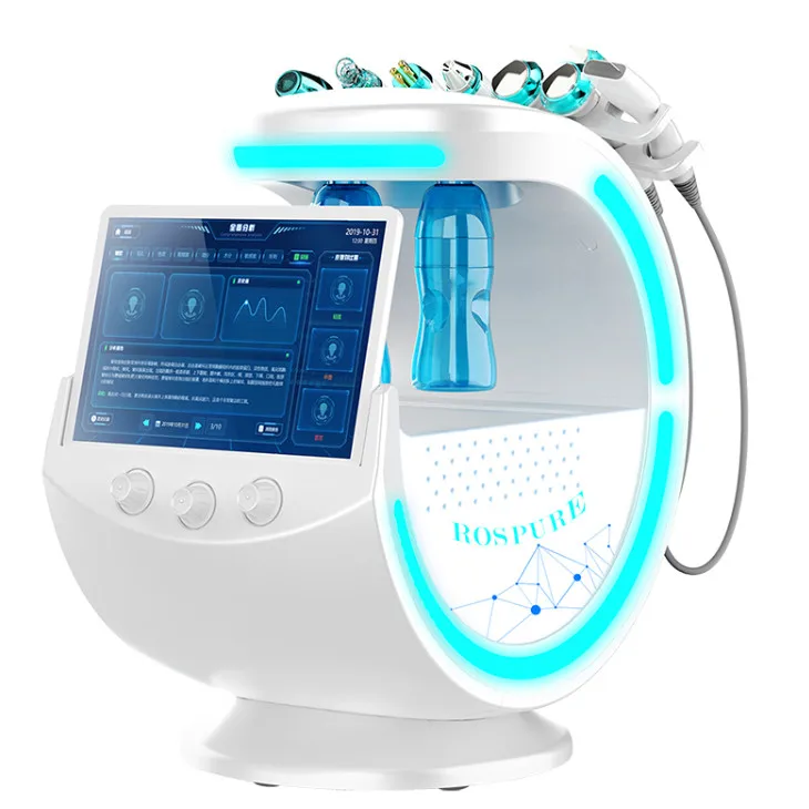 Itembeauty Skin 2021 New 7 in 1Intelligent Ice Blue Water Peeling facial beauty machine skin analyzer Oxygen Jet