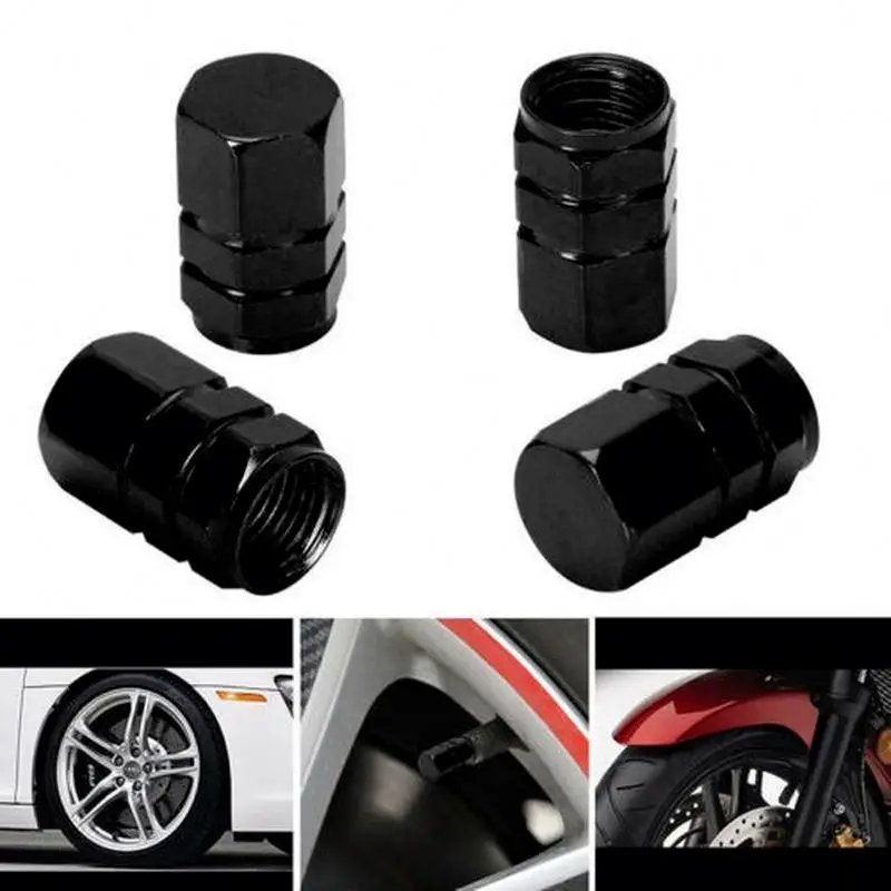 4Pcs 0.7cm Wheel Tire Valve  s Car Motorcycle Bicycle Air Aluminum Alloy Hexagonal Tyre Stems Wheel Valve