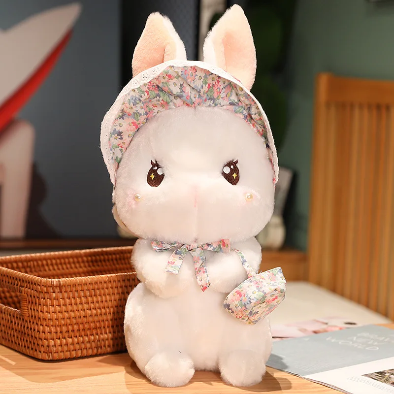 Silk scarf rabbit cute basket rabbit plush toy doll