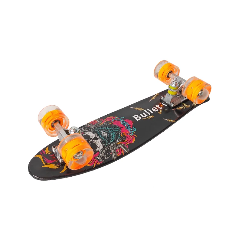 cheap 22 inch  plastic skateboard penny board with LED  wheel