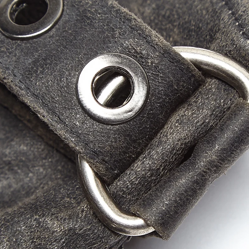 Punk Rave WS-252 designer men fashion accessory steampunk fingerless grey leather heavy metal cycling men gloves