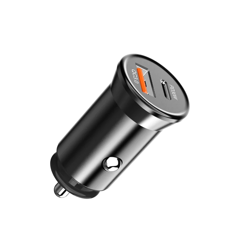  Высококачественная Популярная продукция IBD с двумя портами 2021 USB Type-C 2 PD3.0 PPS 30 Вт портативное автомобильное мини-зарядное устройство для iPhone