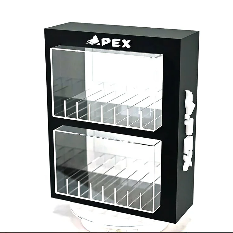 Custom LED Acrylic Smoke Shop Decoration Accessories Counter Tabletop Tobacco Display Stand Case