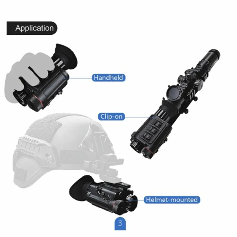 PFalcon 640+ Thermal Night Vision Helmet Type Monocular Multifunctional Infrared Thermal Imaging HD Night Vision