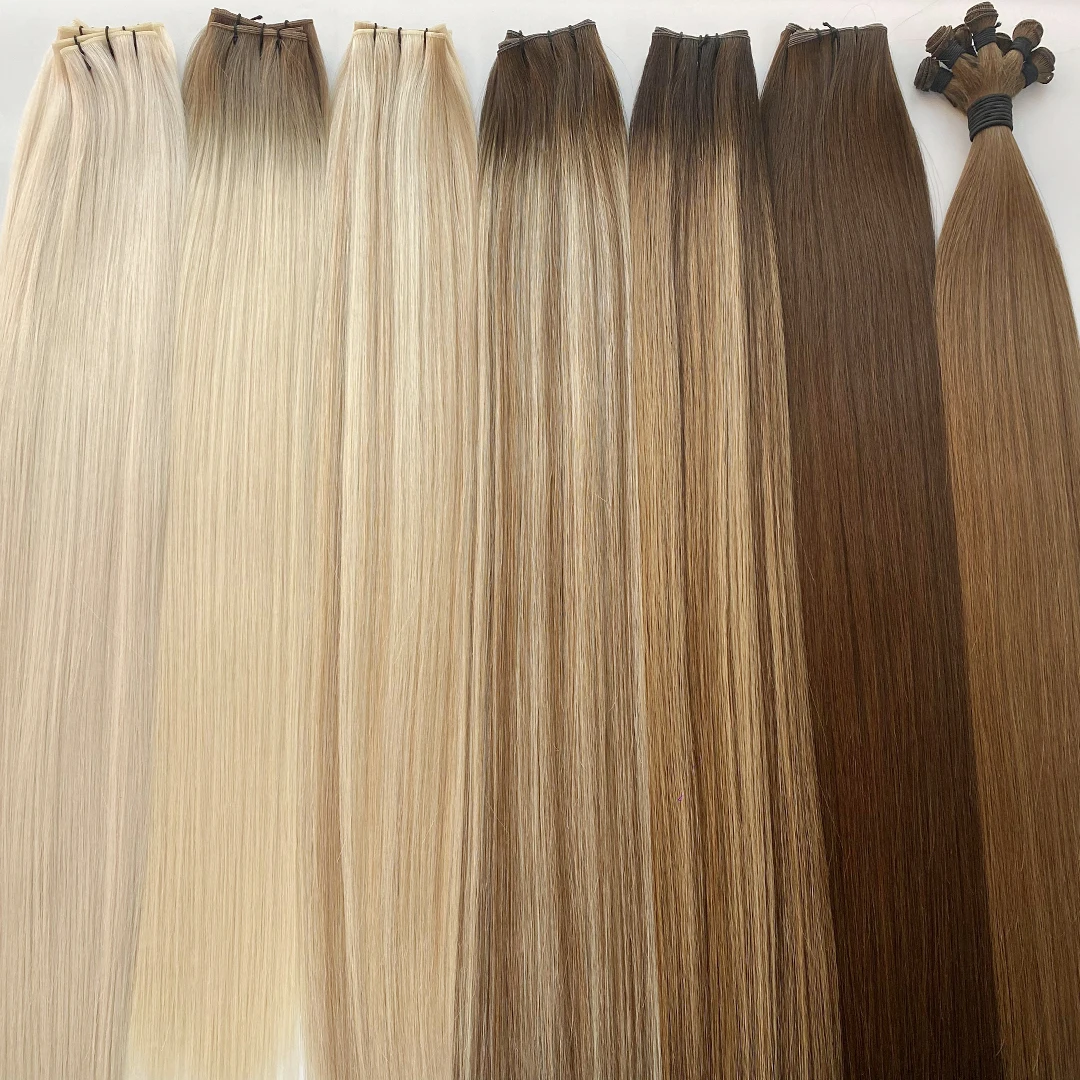 Hot Sale Bulk Genius Weft Virgin Human Hair Extensions Straight, Cuticle-Aligned, Unprocessed Remy Hair Invisible & Thin Weft