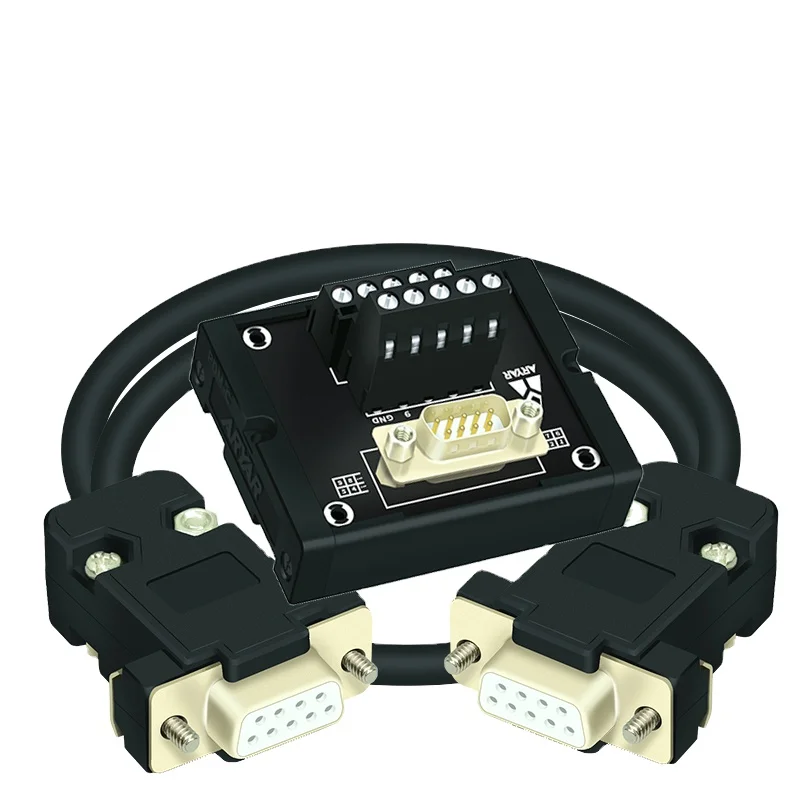FX-DB9/M-TB and DB9-Female to Female 1M Cable,Dual DB9 D-Sub DIN Rail Mount Interface Module RS232 DB9 Connector