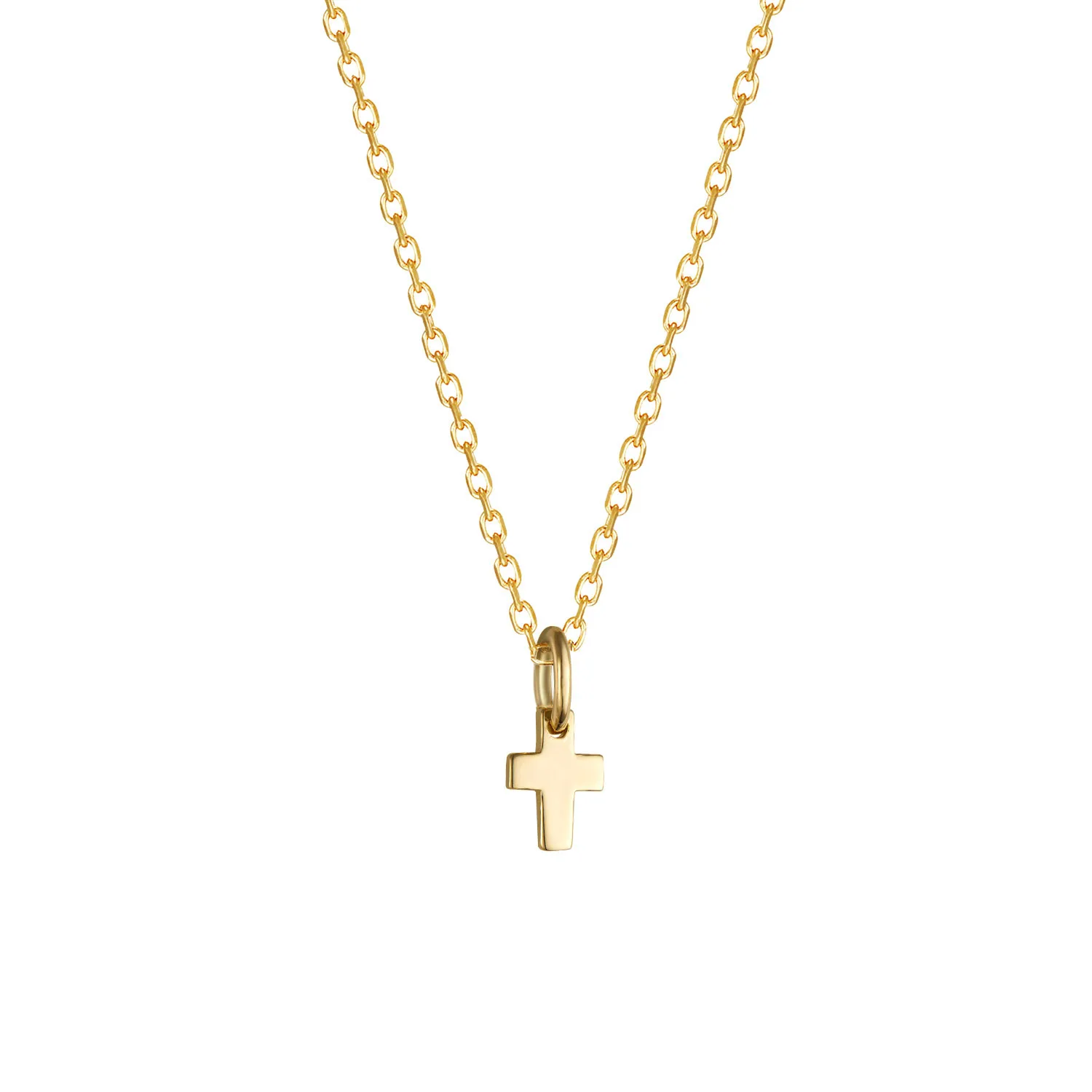 Mini Cross Charm Necklace Fashion Simple Stainless Steel 18k Gold Cross Pendant For Women