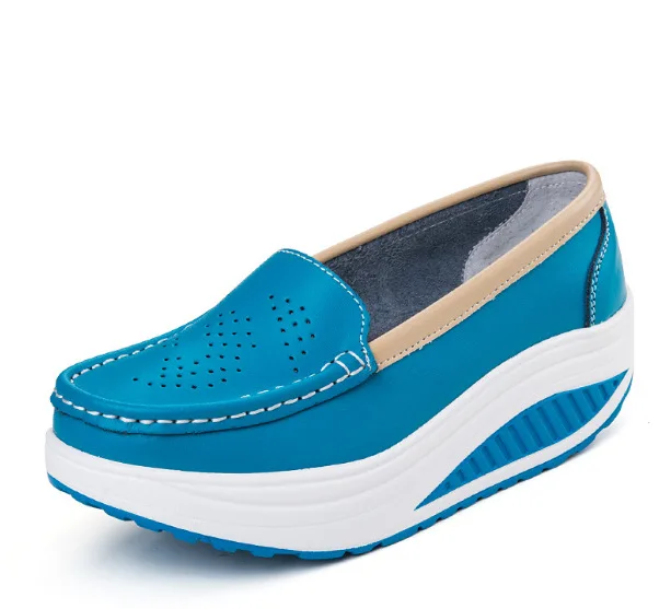 New design anti-slip female platform loafer shoes hospital laboratory comfortable air cushion nurses rocking shoes for women