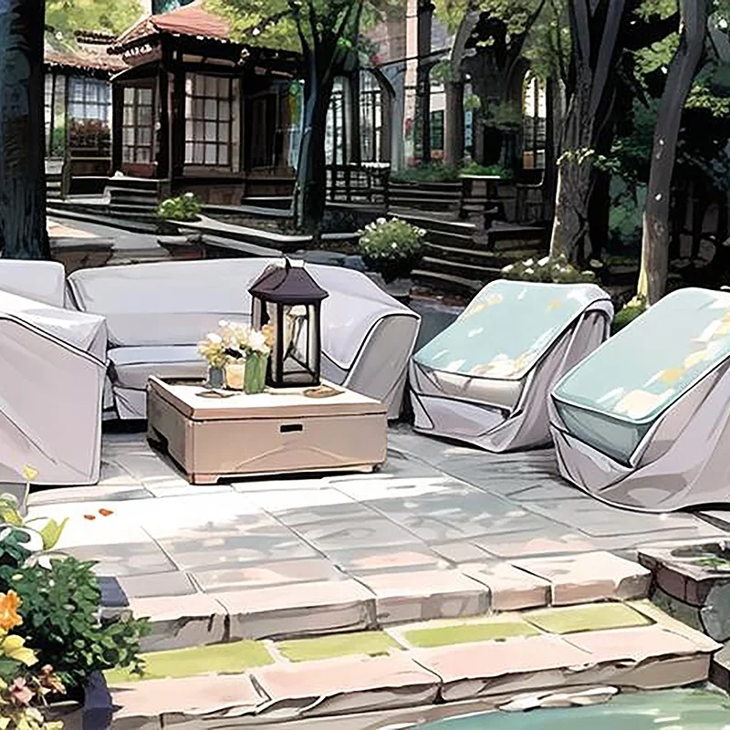 Waterproof Dustproof Poly Tarp Cover Table Outdoor PE Tarpaulin Furniture Cover