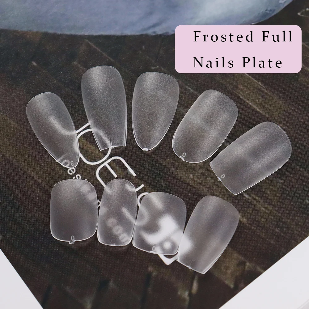 VV MEI JIA ER 240 Pieces Frosting Traceless Artificial Fingernails Coffin Square Stiletto Round Nails Salon