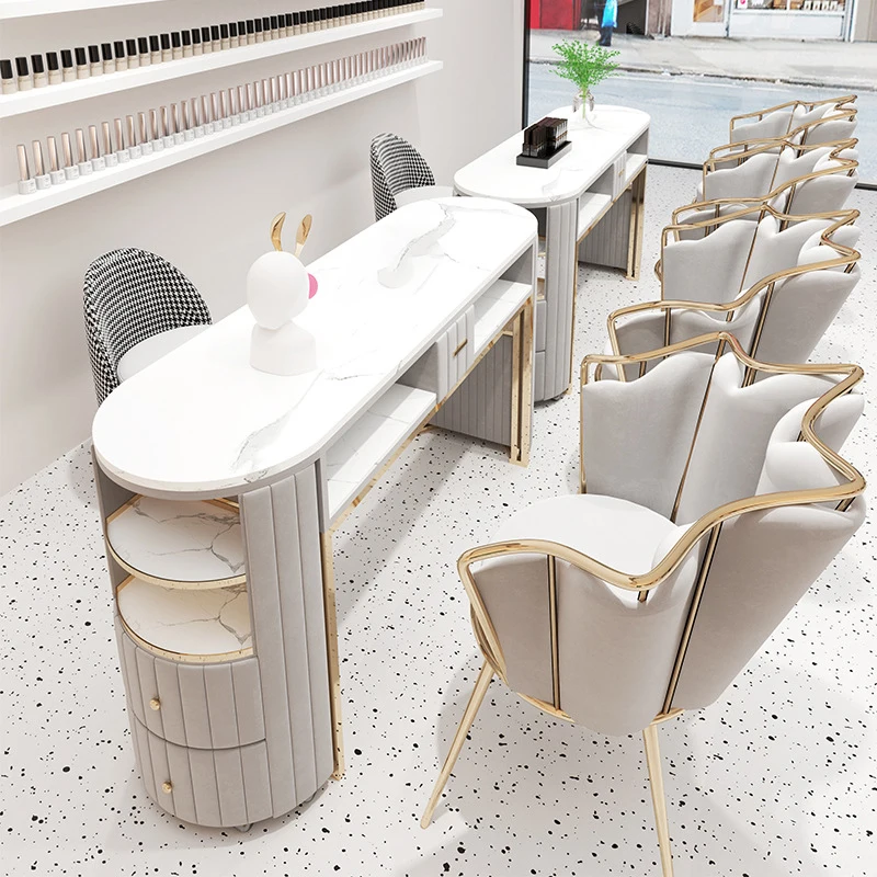 Modern Cheap Pink Nail Art Table Station Furniture Manicure Tables Sets