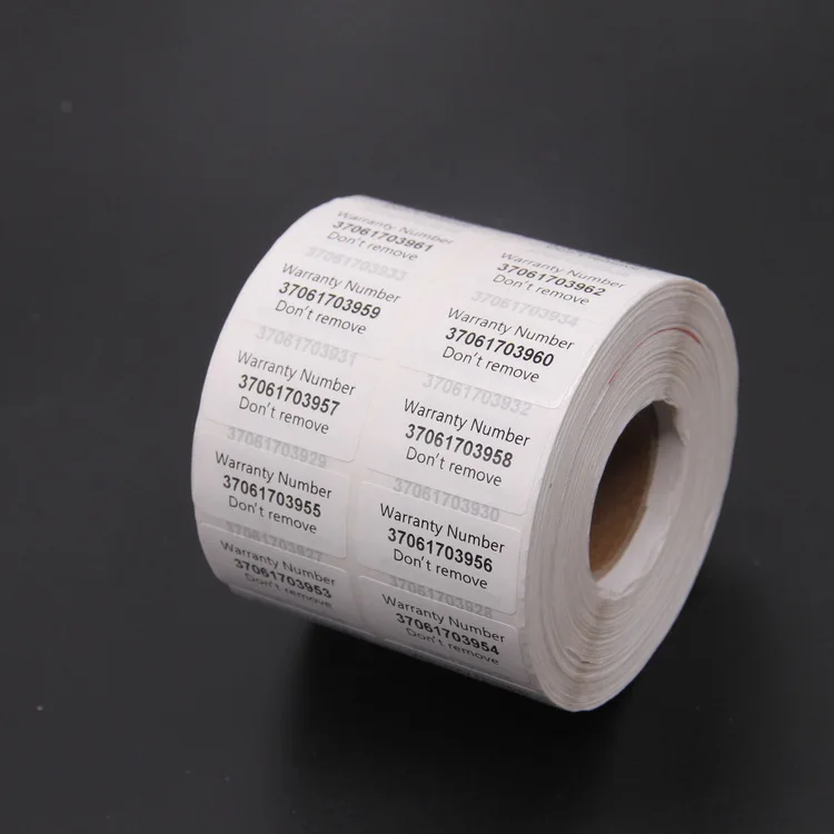 Small Serial Number Roll Self-Adhesive Custom Printed Packaging Labels Wholesale