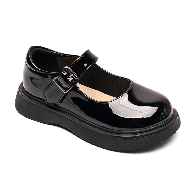 New Design Summer Beautiful Fashion Leather Teenager Girls Dress Shoes Black cow school shoes