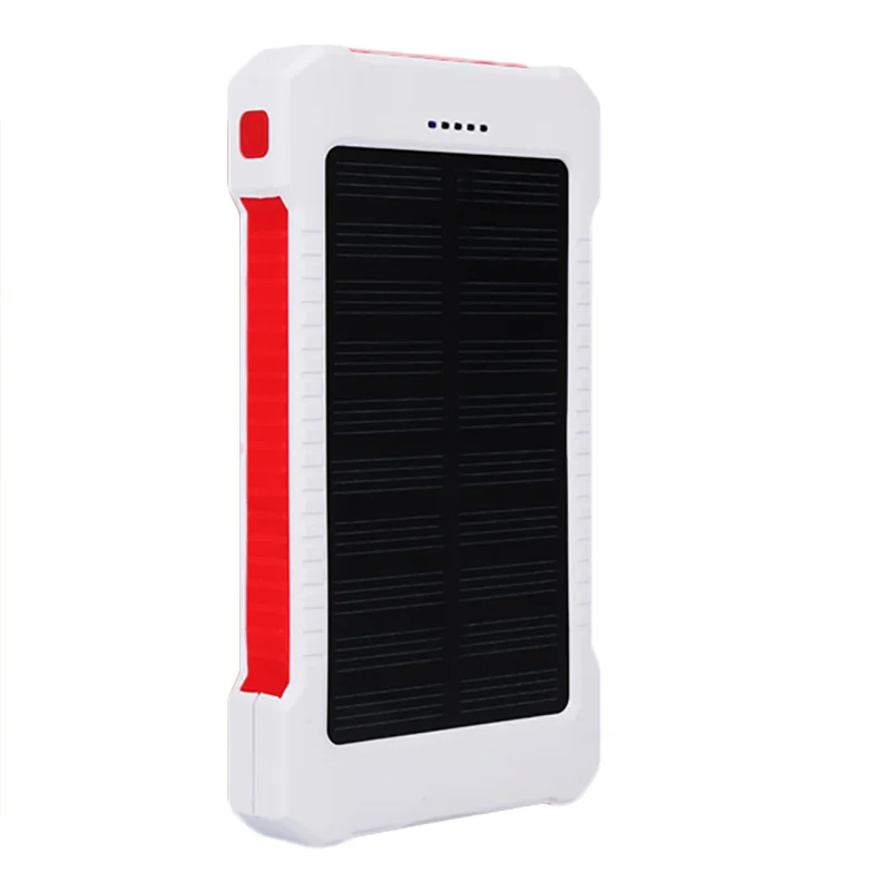 2021 Hot Sales Consumer Electronics Power Bank Solar Power Bank 8000 mAh Water Resistant 2 USB Ports Light Blue With Compass