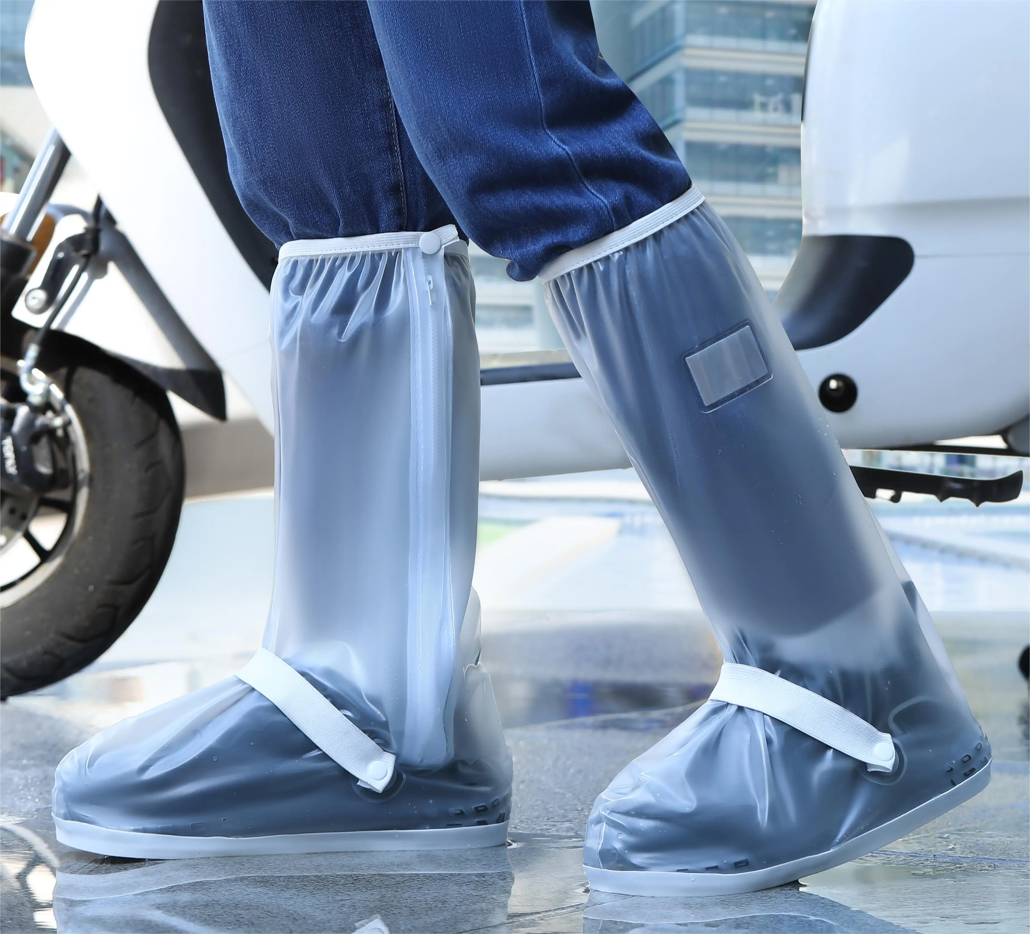Support Custom High Tube Four Seasons Unisex Adult Foldable Waterproof PVC Gumboots Rain Shoe Covers
