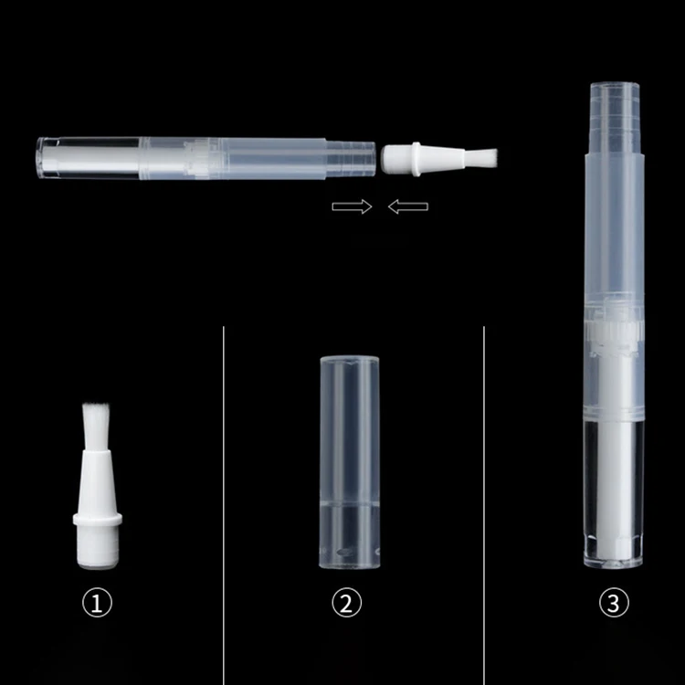 Empty 2ml 3ml 5ml Lip Gloss Tube Container Nail Polish Makeup Accessories Twist Pen Empty Cuticle Oil Pen with Brush