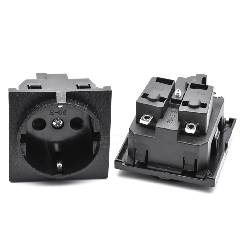 High Switch Sx Core Quality Eu Power Socket 250v Schuko Type F European Power Inlet With Ground Wire