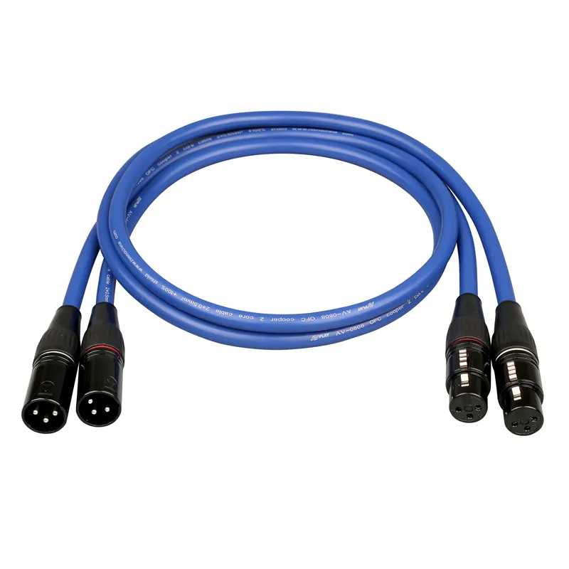 AVplay AV-0802 HiFi Audiophile Hi-end Quality XLR To XLR Balance CANNON Cable 4N Cooper Core 1m 1.5m 2.0m 3m 4m 5m 6m 7m 8m 9m