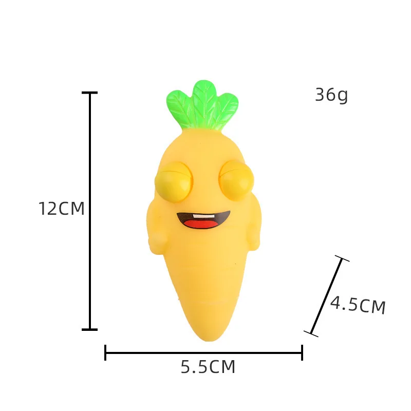 Cheap Price PVC Novelty Funny Stress Relief Popping Eyes Out Cartoon Squeeze Pop Eyes Out Carrot Fidget Toy