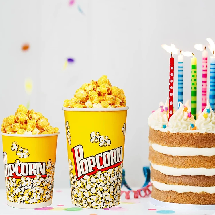 Fast shipping customizable paper food container 46 oz general printing popcorn packaging cup popcorn bucket
