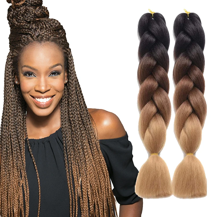 Омбре Джамбо плетеные волосы 24 дюйма 100 г синтетические плетеные удлинители волос yaki Омбре сверхплетенные волосы насадки предоставляют этикетку