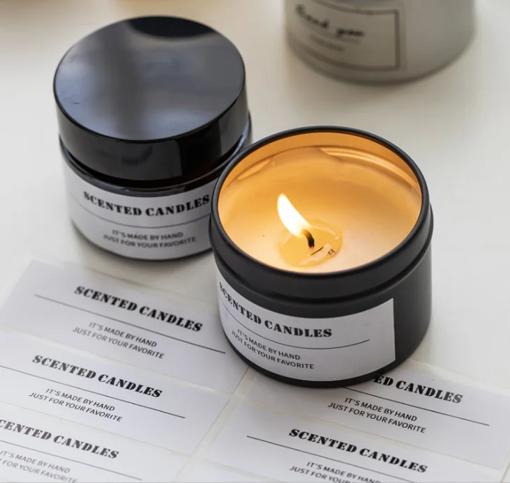 Self-adhesive Customized Logo Vinyl Label Packaging bottle Sticker Printing Sticker Rose Gold Foil Candle Jar Labels