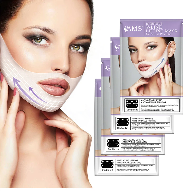 
Лифтинговая маска V-образной формы, тонкая маска для лица, лист с двойной линией подбородка 