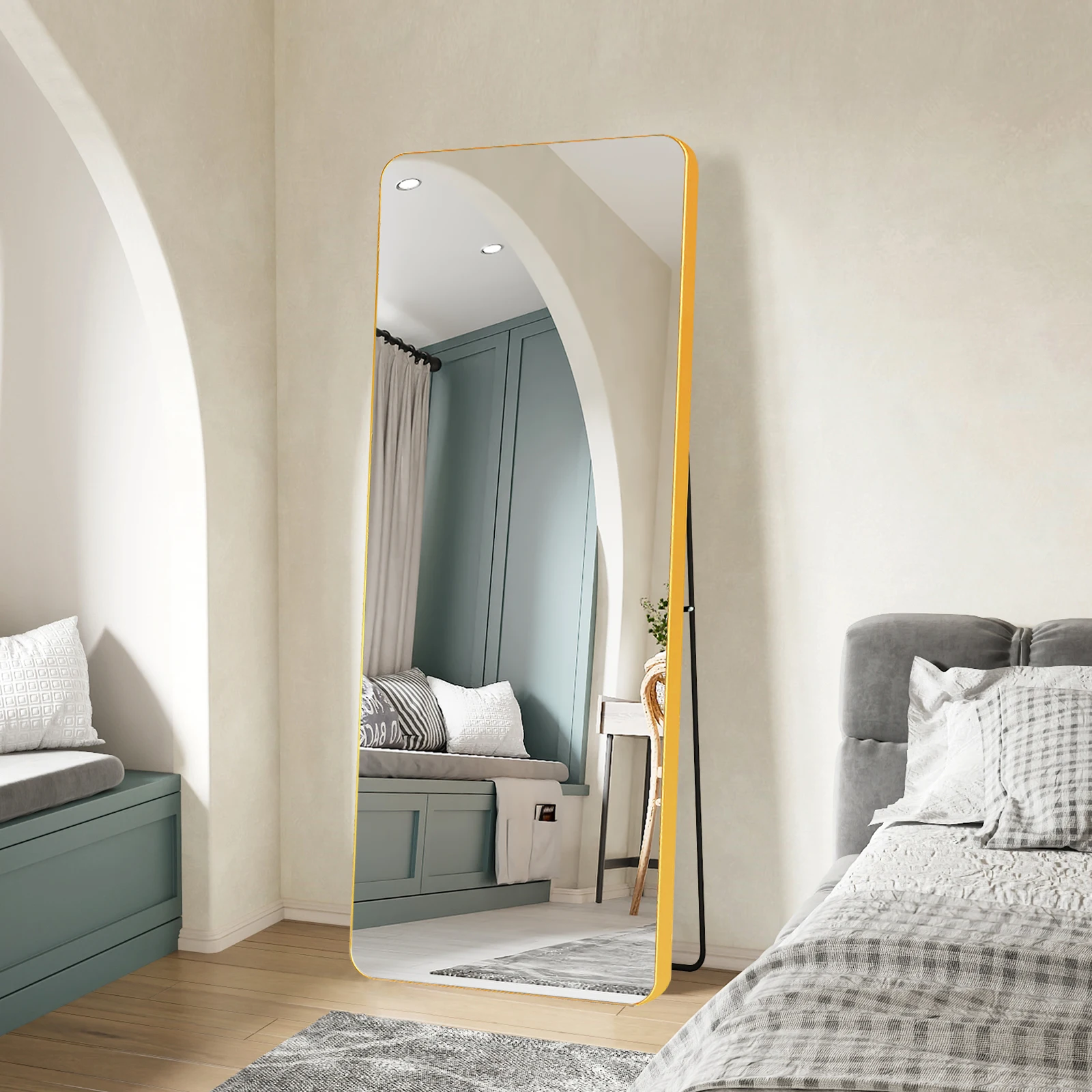 full size length salon unbreakable barber living room home decor luxury frames long floor wall mirror wall gold mount espejos