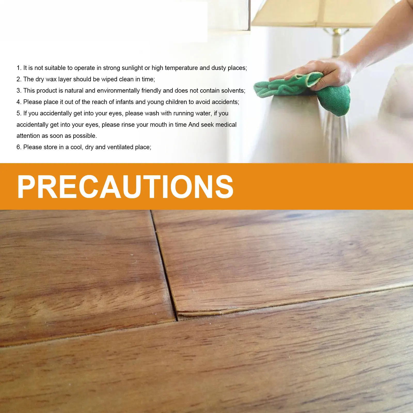 Home beeswax mahogany furniture polishing brightening anti-crack maintenance care Solid wood floor care wax