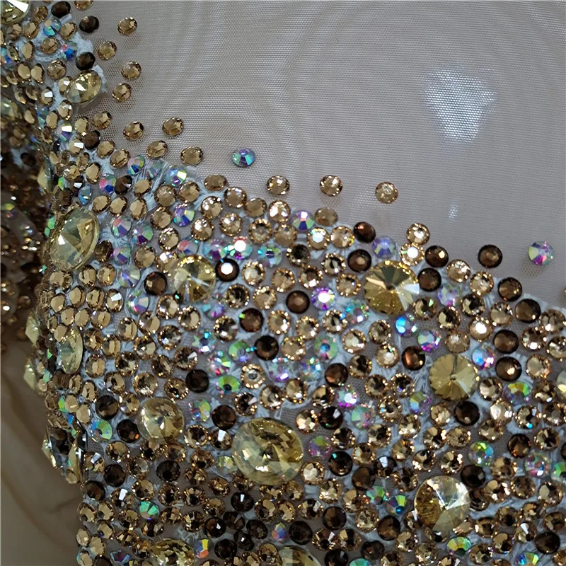 A3747 customize 2024 new high quality fashion lady wear long sleeve extreme sexy crystal long jumpsuit  Ship in 7-15 days