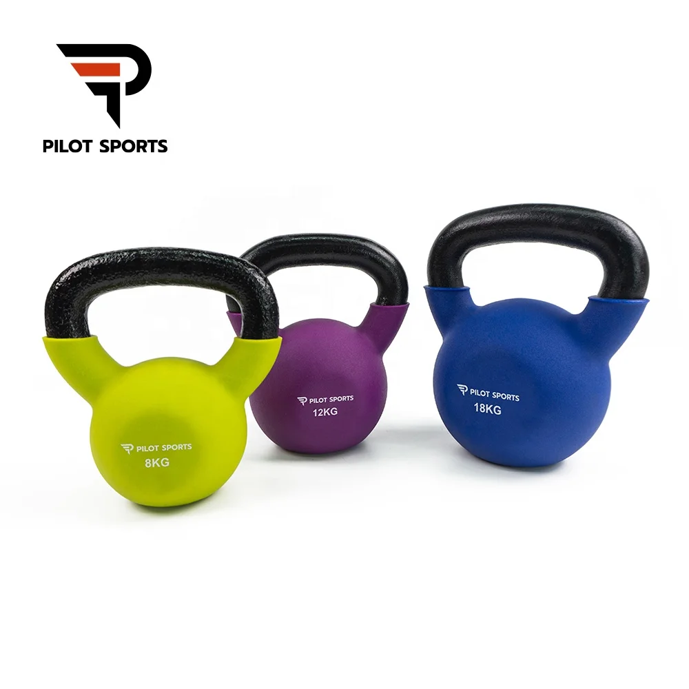 PILOT SPORTS Home Use Vinyl Dipping Kettlebell Gym Fitness Equipment PVC Colorful Kettlebell Ready To Ship Kettlebell