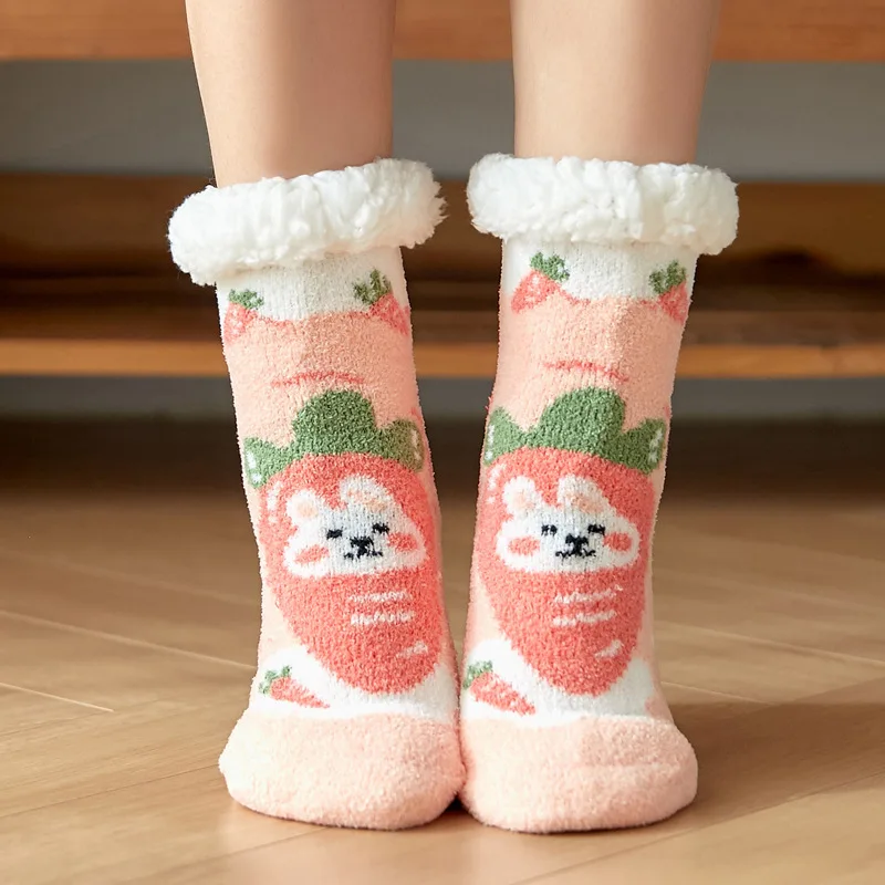 Best Selling Cartoon Cozy Fuzzy Sherpa Socks Breathable Sherpa Slipper Socks Custom Sherpa Socks With Detailed Printing