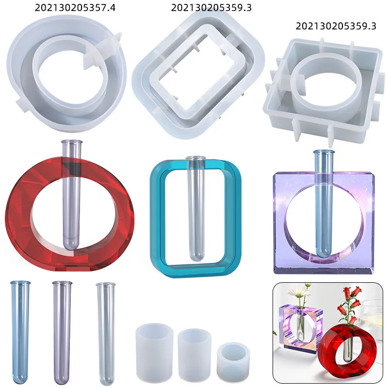 A270 Geometric Nordic vase Plant Mold Propagation Tubes Resin Molds kit for Flower Arrangement North Europe epoxy resin molds