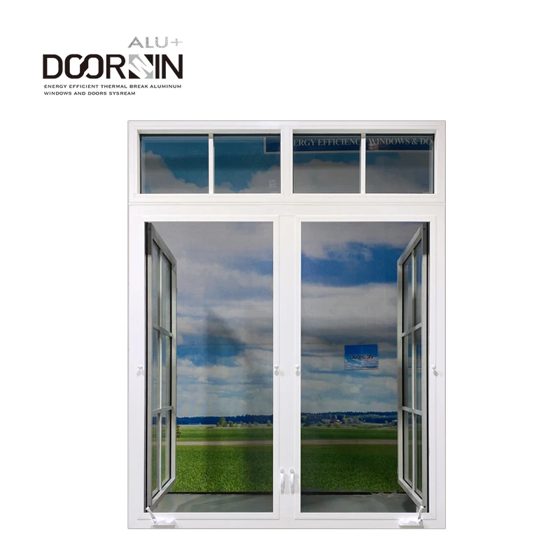 China Manufacturer High Quality Aluminum And Glass Windows Windproof High Efficient Crank Open Casement Windows