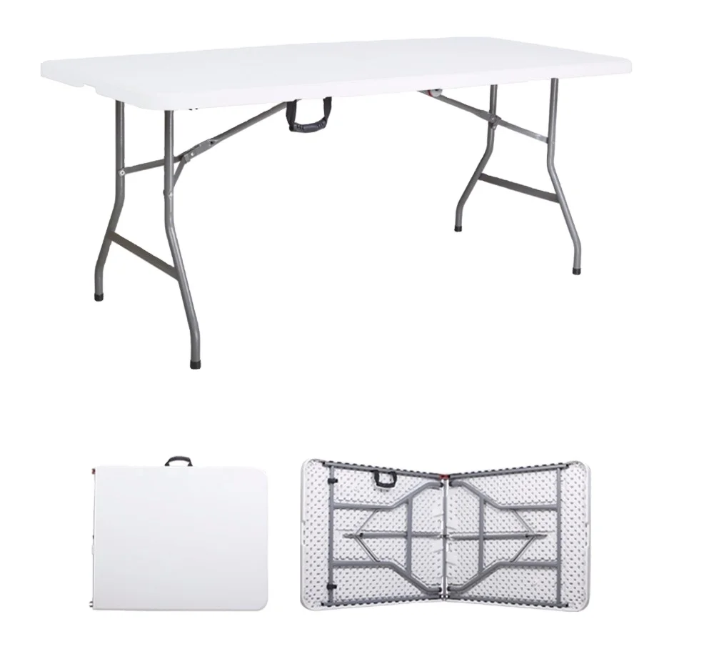 HDPE 8ft Portable Plastic Folding Table With Chair Set For Outdoor for 8 person