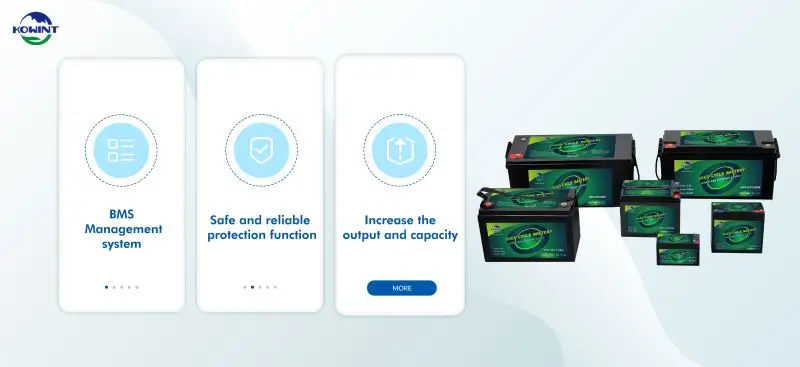 KOWINT  LiFePO4 battery cell 12v 24v  8Ah 12Ah 20Ah 50Ah 100Ah 150Ah 200Ah 300ah lithium solar battery and Lithium Ion Battery