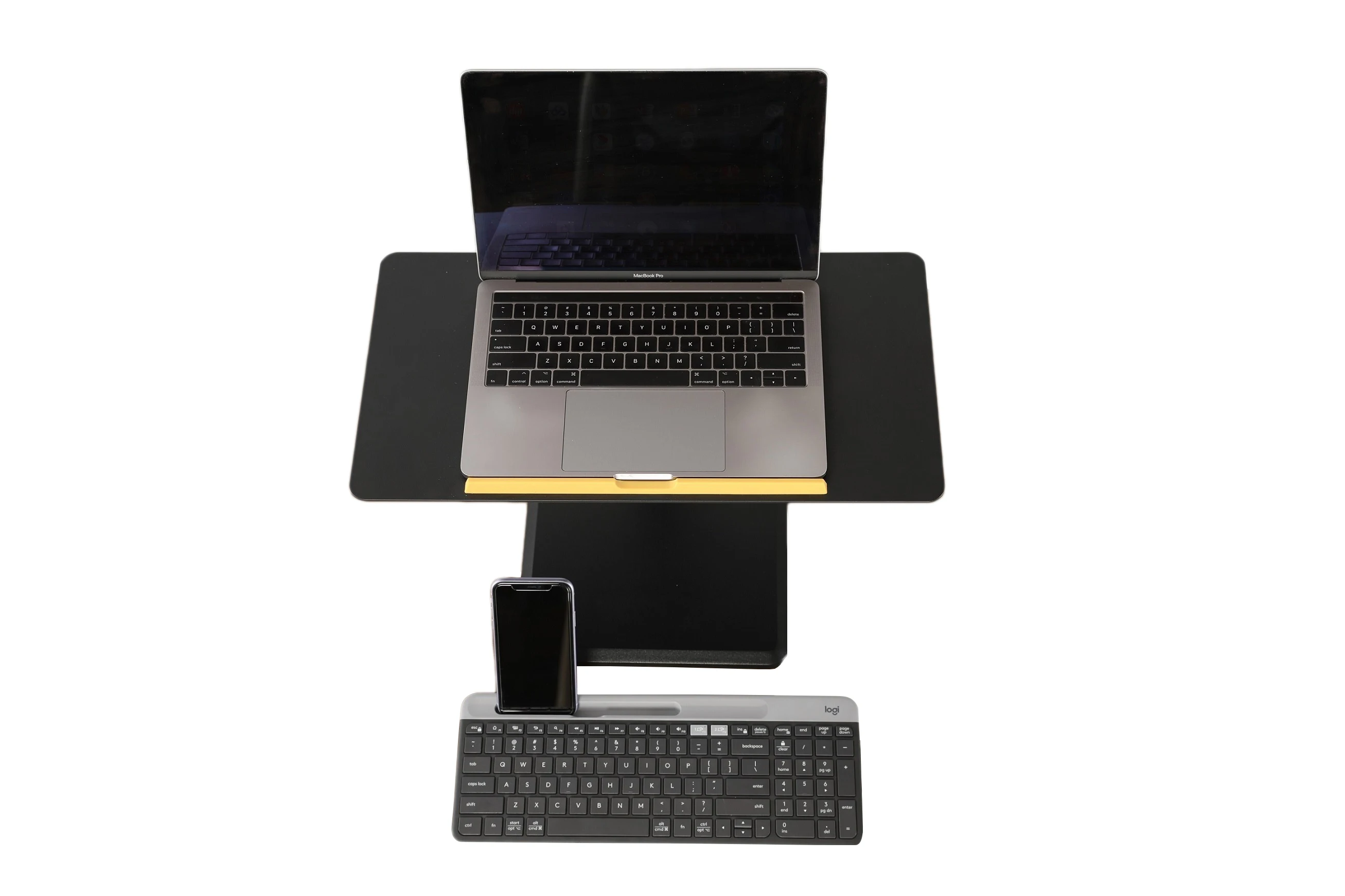 Aluminum Ergonomic Sit to Stand Desk Riser Office Workstation standing desk Converter with Gas Spring