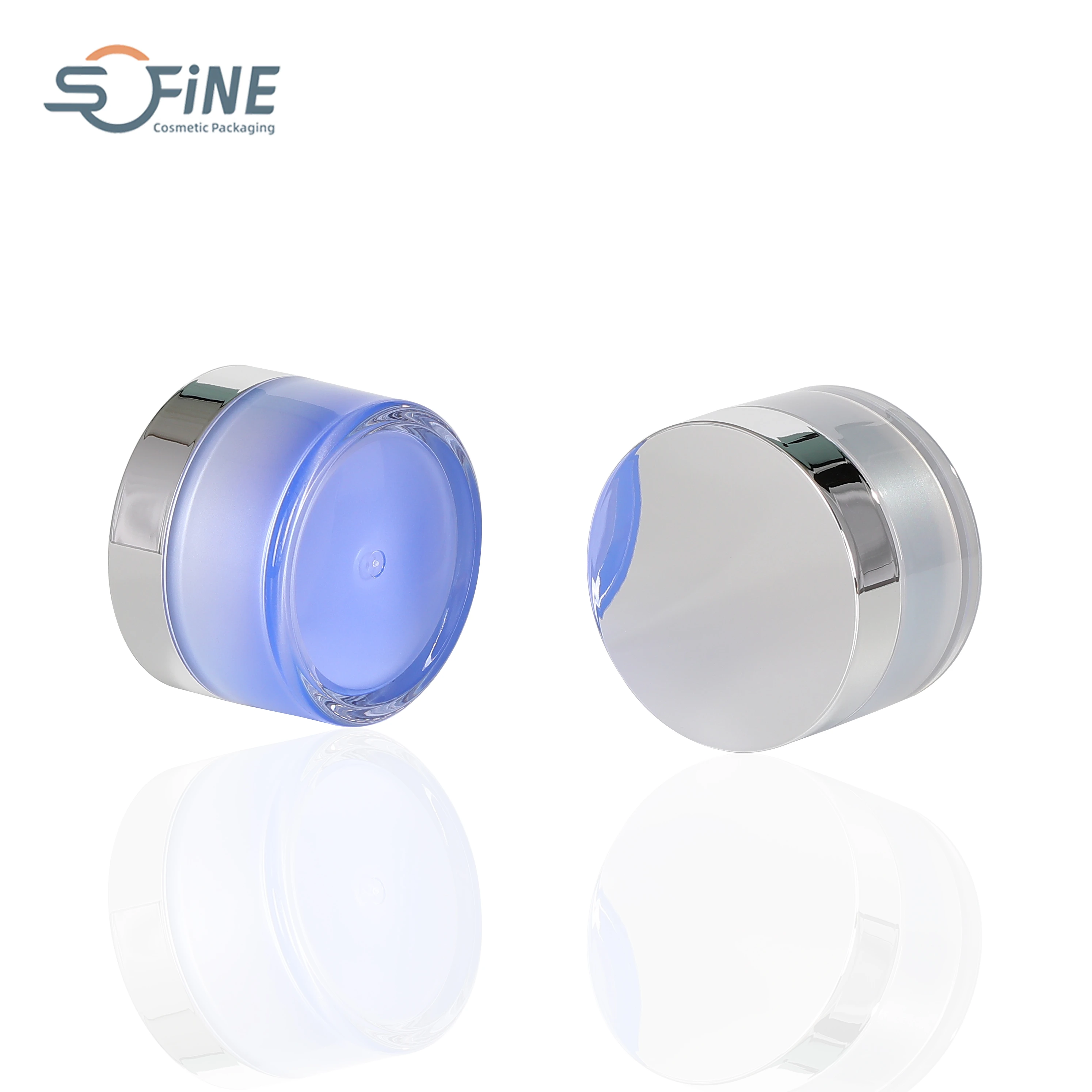 100G  luxury round jar cream container with plastic lid for cosmetic packaging