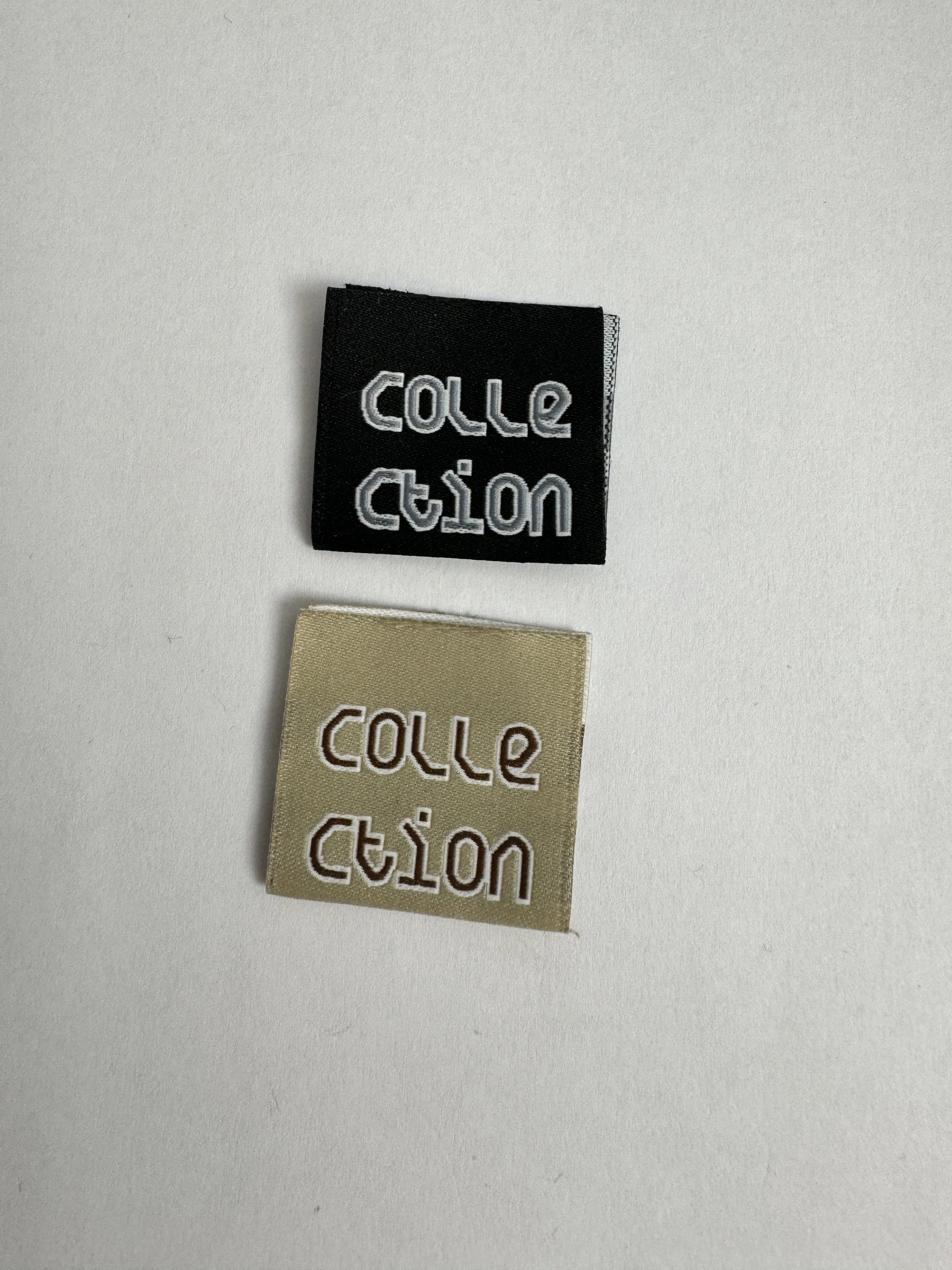 Black Woven Brand Name Private Clothes Labels logo Custom Clothing Label woven labels