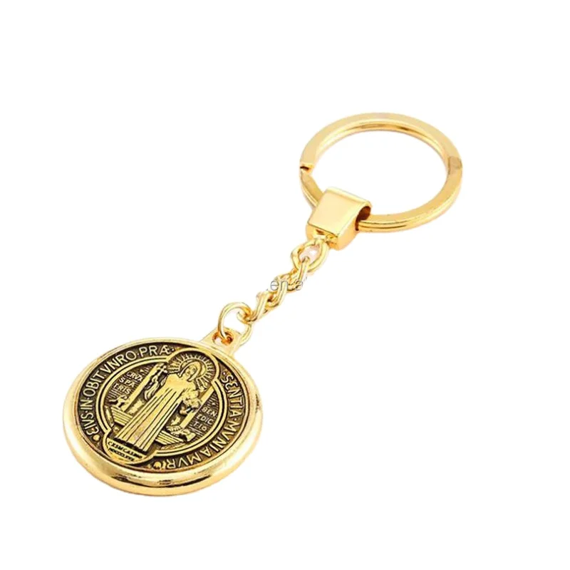 New Metal Gold Jesus Keyring Pendant Christian Key Chain Religious Gift Souvenir Keychain
