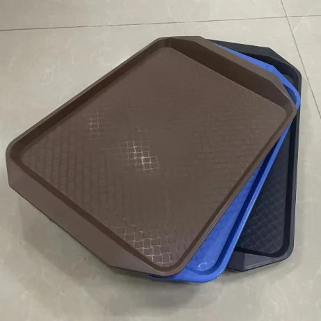 wholesale cheaper price non slip slate plastic serving tray colorful rectangle PP plastic food tray