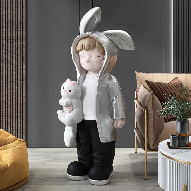 New Cartoon Rabbit Boy Welcome Decoration Living Room Large Landing Modern Home Decoration Wedding Gift To The Couple