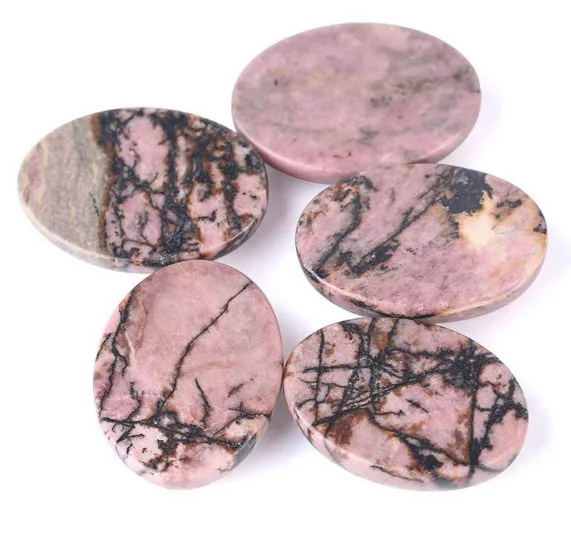 13*18mm Natural Black Line  Rhodonite Gemstone Cabochon For Inlays Jewelry