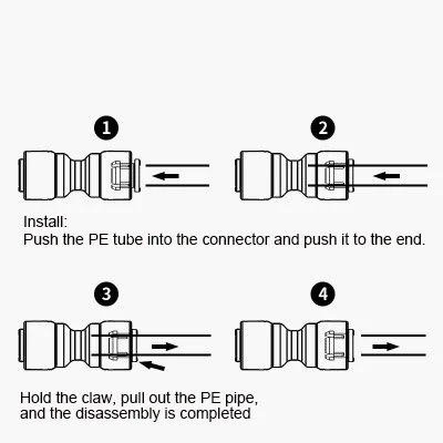 Reverse osmosis POM material 1/4 - 3/8 elbow connection RO system parts water purifier filter quick fitting