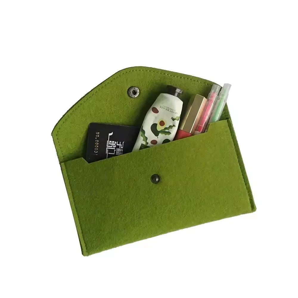 Hot Selling Custom LOGO Felt Key Earphone Storage Pouches Bags Female Card Holder Mini Coin Purse Case Wallet