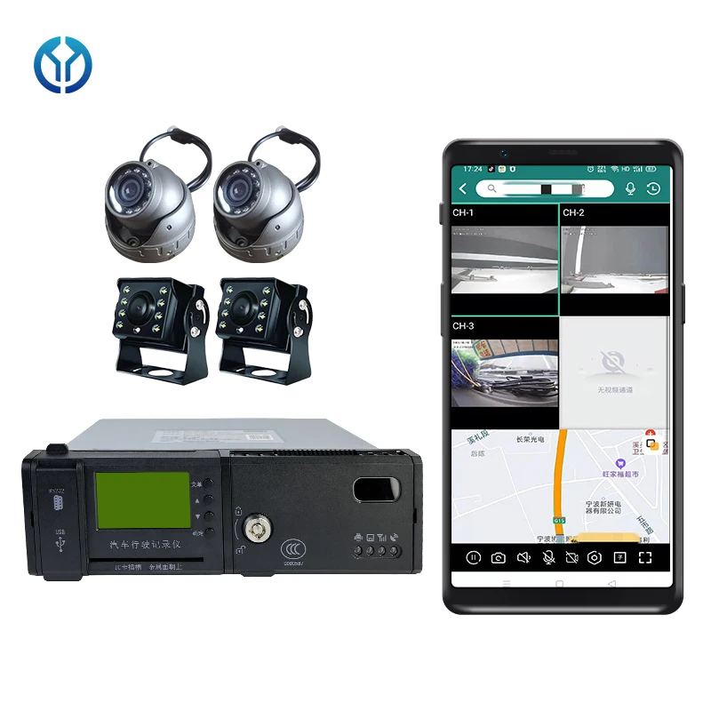 Bus safety monitoring mdvr with 4G and GPS tracker 1080P closed-circuit television camera, vehicle mounted mobile Dvr